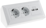 Aufbausteckdosen 2-fach Steckdosenblock + 2x USB A+C 3,1A weiss 23650