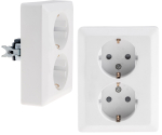 MILOS Steckdose 2-fach Matt Weiß mit erhöhtem Berührungsschutz 23717