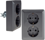 MILOS Steckdose 2-fach anthrazit Schutzkontakt 23718