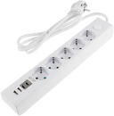 Steckdosenleiste 5-fach mit 2x USB-A 2x USB-C weiss 1,5m Kabel 23754
