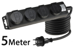 4-fach Gartensteckdose mit Deckel 5m Kabel IP44 Gartensteckdosenleiste 24004