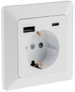MILOS Steckdose USB A+C PD 3.0 Matt Weiß mit erhöhtem Berührungsschutz 24035