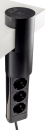 3-fach Tischsteckdosen Einbau "CT-KS 3" USB-A + USB-C, 3m Kabel, schwarz 24051