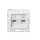 LOGI 2-fach Datenbuchse Netzwerksteckdose RJ45 CAT6 Jack Weiss 25111
