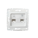 LOGI Netzwerkdose und Telefonsteckdose (RJ45 Cat5e + RJ11) Weiss 25112