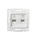 LOGI Netzwerkdose und Telefonsteckdose (RJ45 Cat6 + RJ11) Weiss 25113