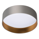 LED Deckenleuchte RIFA Grau+Gold 4000K Stoffschirm Ø400 Kanlux 36466