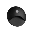 LED Treppenleuchte mit Bewegungsmelder EXIN schwarz 3000K IP65 rund 2,5W 50Lm 230V 39124