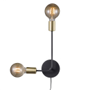 Wandleuchte Josefine Nordlux matt schwarz Messing 2x E27 48941003