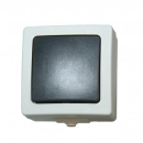 Kopp 565756004 Aufputz-Feuchtraum, Kreuzschalter, 10AX, 250V~, IP44, NAUTIC, grau