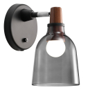 Wandleuchte Karma 14 Nordlux schwarz Rauch E14 Glas max. 23W 78321047