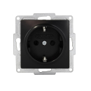 Gunsan Steckdose Visage Moderna schwarz mit erhöhtem Berührungsschutz Unterputz 250V