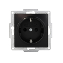 Gunsan Steckdose Visage Moderna schwarz mit erhöhtem Berührungsschutz Unterputz 250V