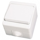 Schalter Gunsan Lichtschalter Feuchtraum IP54 Aufputz 250V Ausschalter Einschalter Weiss