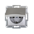 Gunsan Steckdose mit Deckel Visage Moderna silber Unterputz 250V 16A