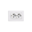 Gunsan Eqona 2-fach Steckdose Komplett Weiss Unterputz 01401100100150