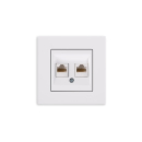 Gunsan Eqona Datenbuchse 2-fach RJ45 CAT6 Internet Netzwerk Weiss UP 01401100100170
