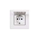 Gunsan Eqona Steckdose Weiss Unterputz mit Deckel 01401100200117