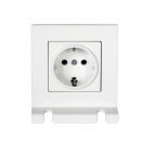 Gunsan Eqona Pratic Steckdose mit 2 Steckerhalterungen Weiss Unterputz 01401105100115
