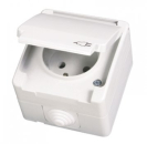 Gunsan Steckdose IP54 Feuchtraum Aufputz Weiss 10A 250V