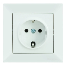 Candela Steckdose Mutlusan geerdet Unterputz weiss - Rahmen + Einsatz