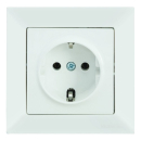 Candela Steckdose Mutlusan geerdet Unterputz weiss - Rahmen + Einsatz